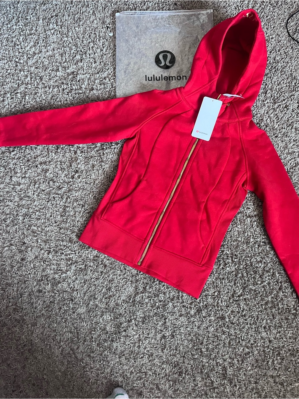 lululemon athletica Kids Red Full-Zip Hooded Sweatshirt